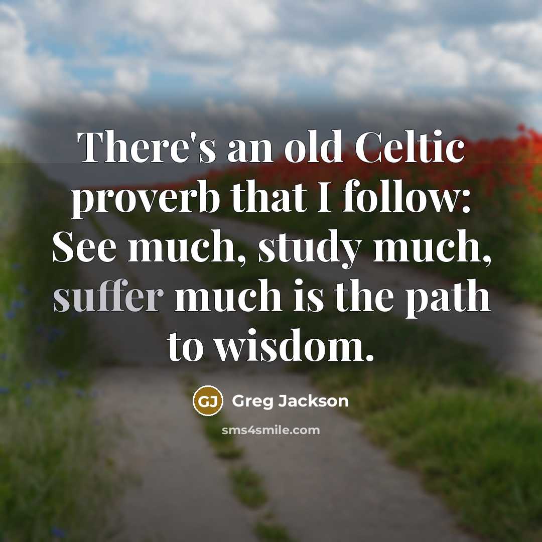 “There's an old Celtic proverb that I follow: See much,…” quote by Greg Jackson