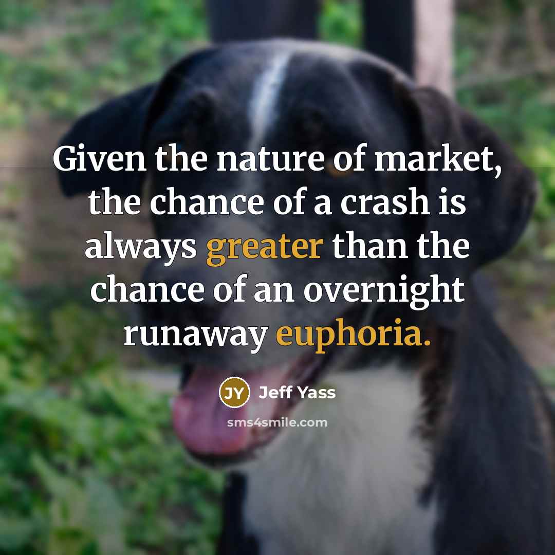 “Given the nature of market, the chance of a crash…” quote by Jeff Yass
