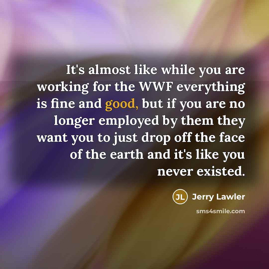 “It's almost like while you are working for the WWF…” quote by Jerry Lawler