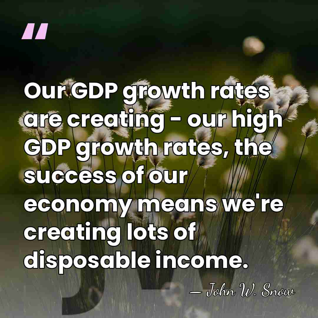 Our GDP growth rates are creating - our high GDP growth rates,&hellip; - John W. Snow
