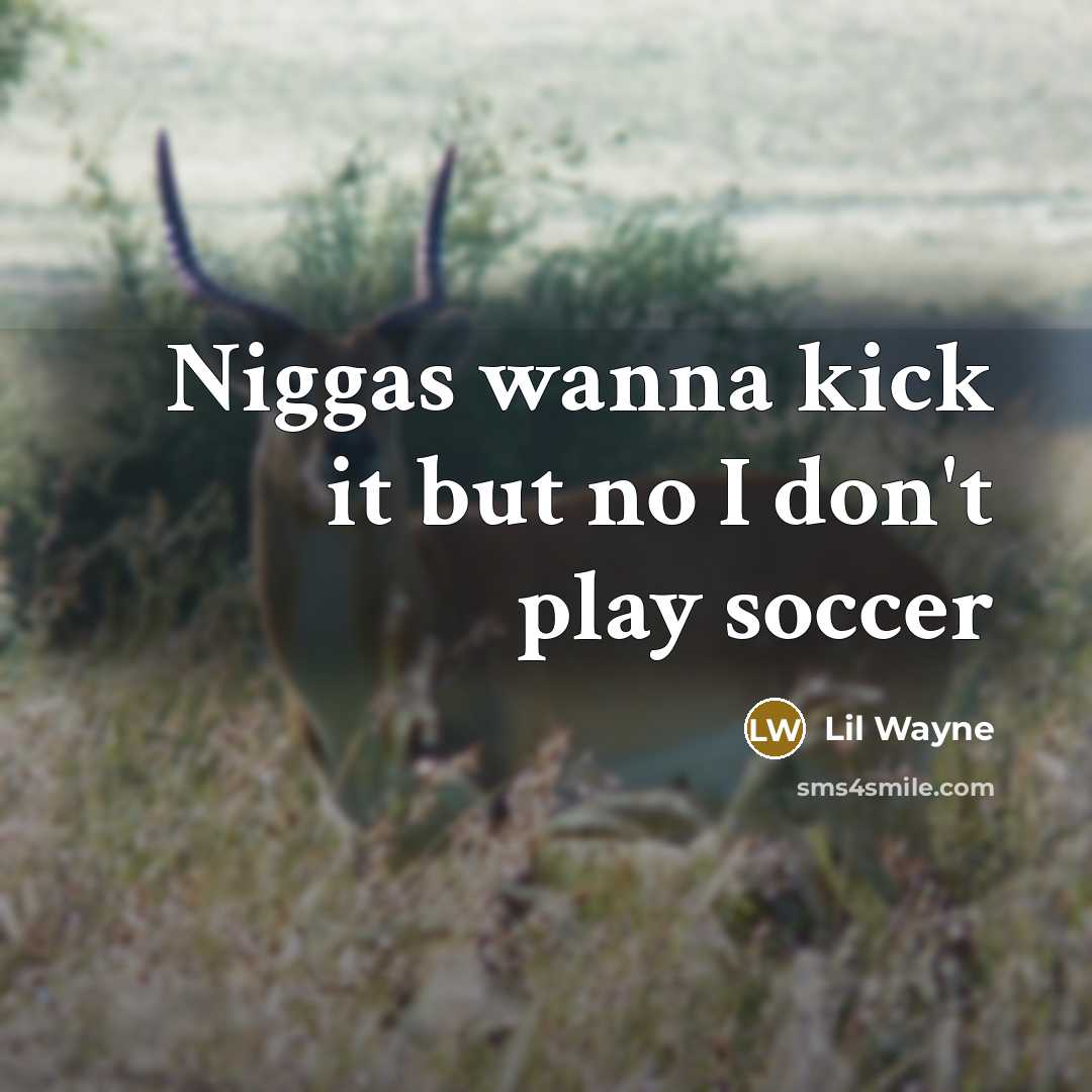 “Niggas wanna kick it but no I don't play soccer” quote by Lil Wayne