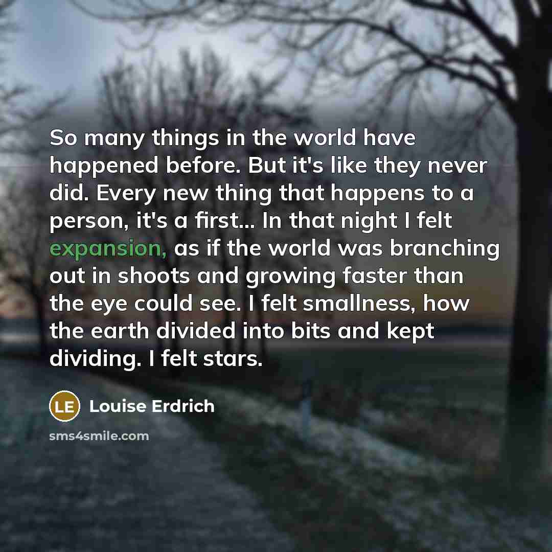 “So many things in the world have happened before. But…” quote by Louise Erdrich