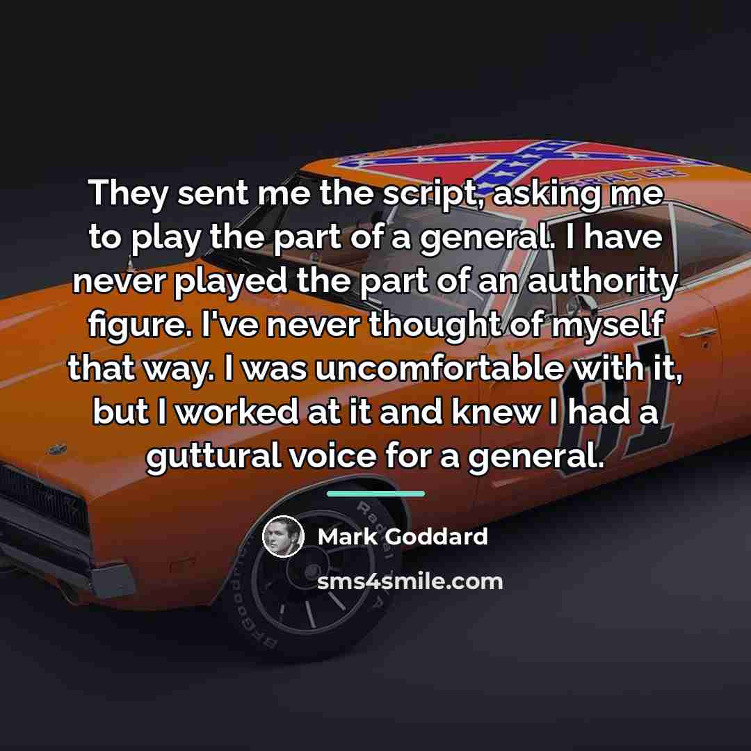 “They sent me the script, asking me to play the…” quote by Mark Goddard
