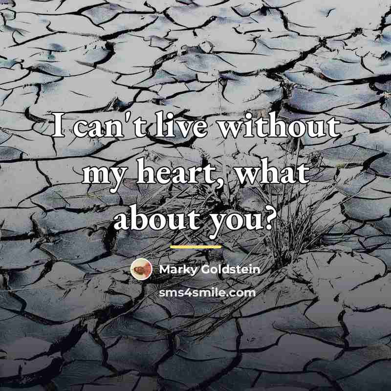 “I can't live without my heart, what about you?…” quote by Marky Goldstein