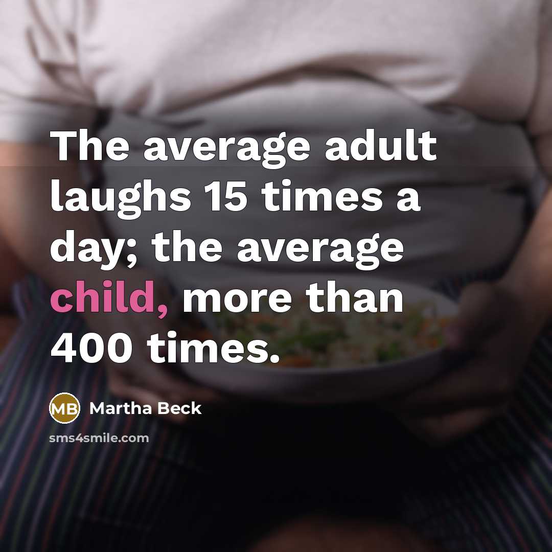 “The average adult laughs 15 times a day; the average…” quote by Martha Beck