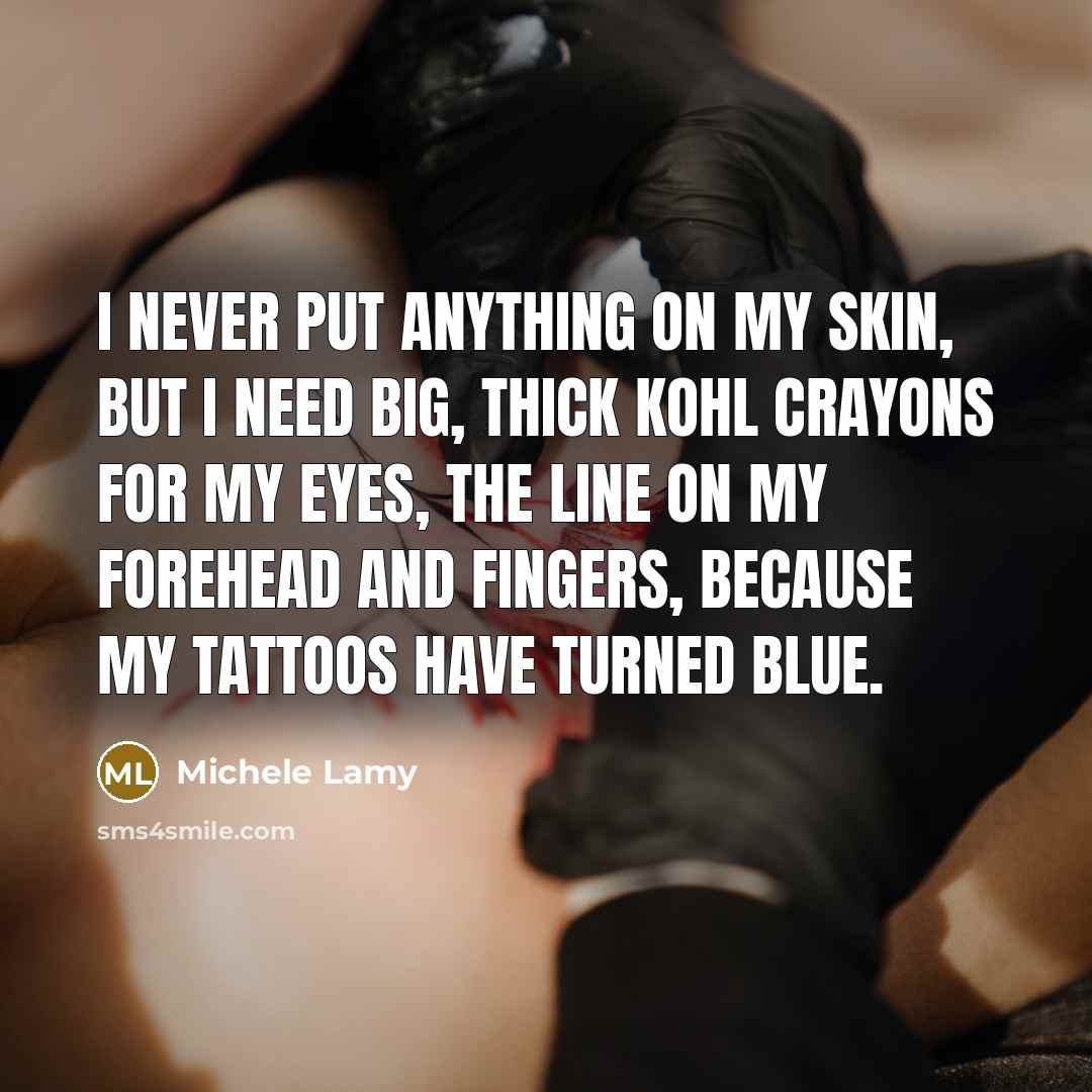“I never put anything on my skin, but I need…” quote by Michele Lamy