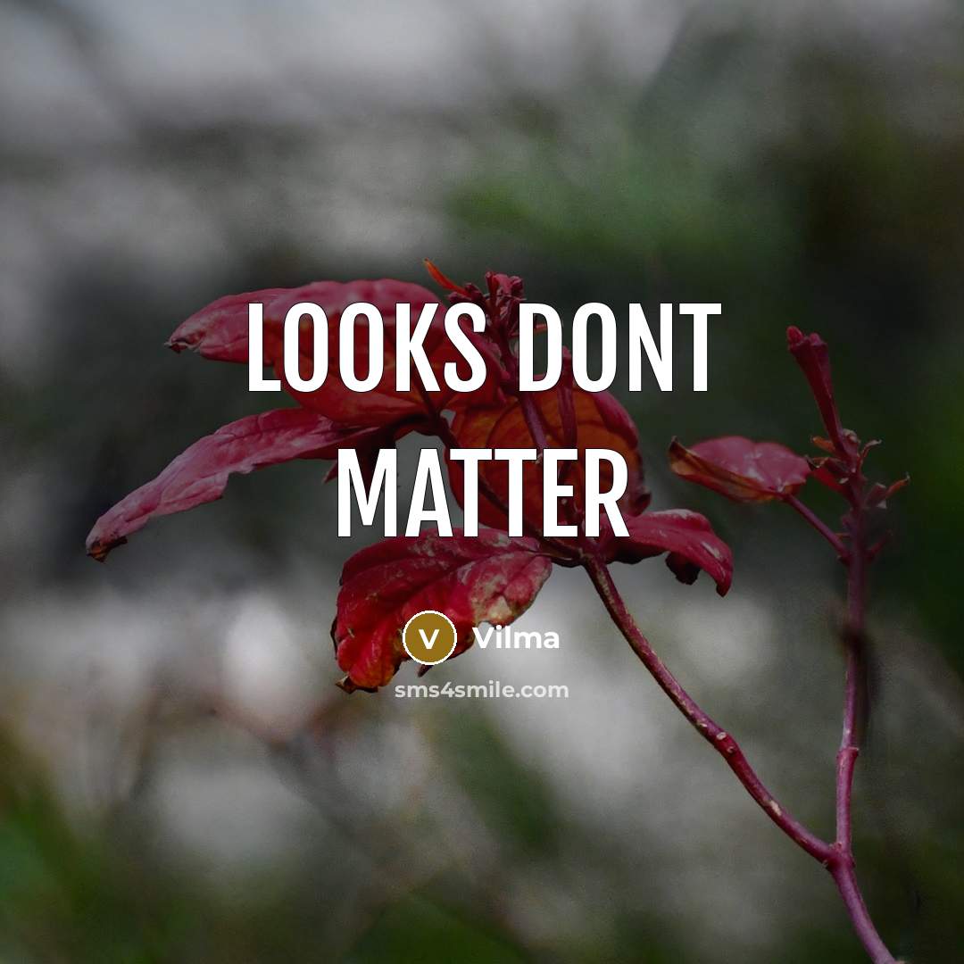 “Looks dont matter…” quote by Vilma
