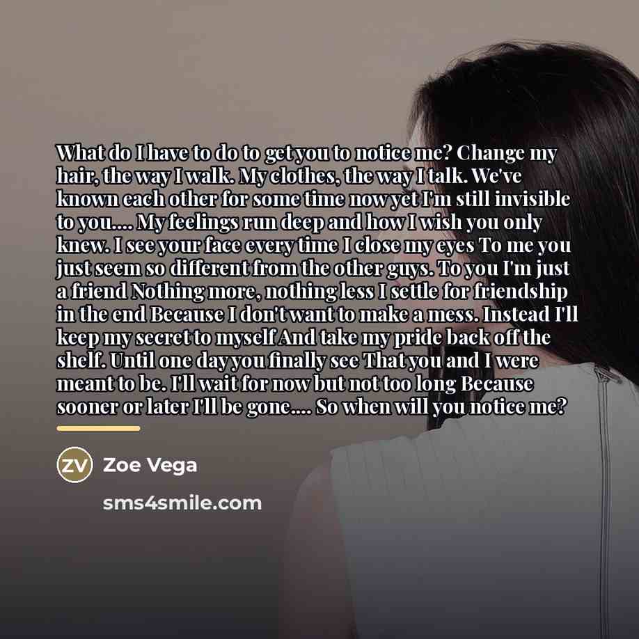 “What do I have to do to get you to…” quote by Zoe Vega