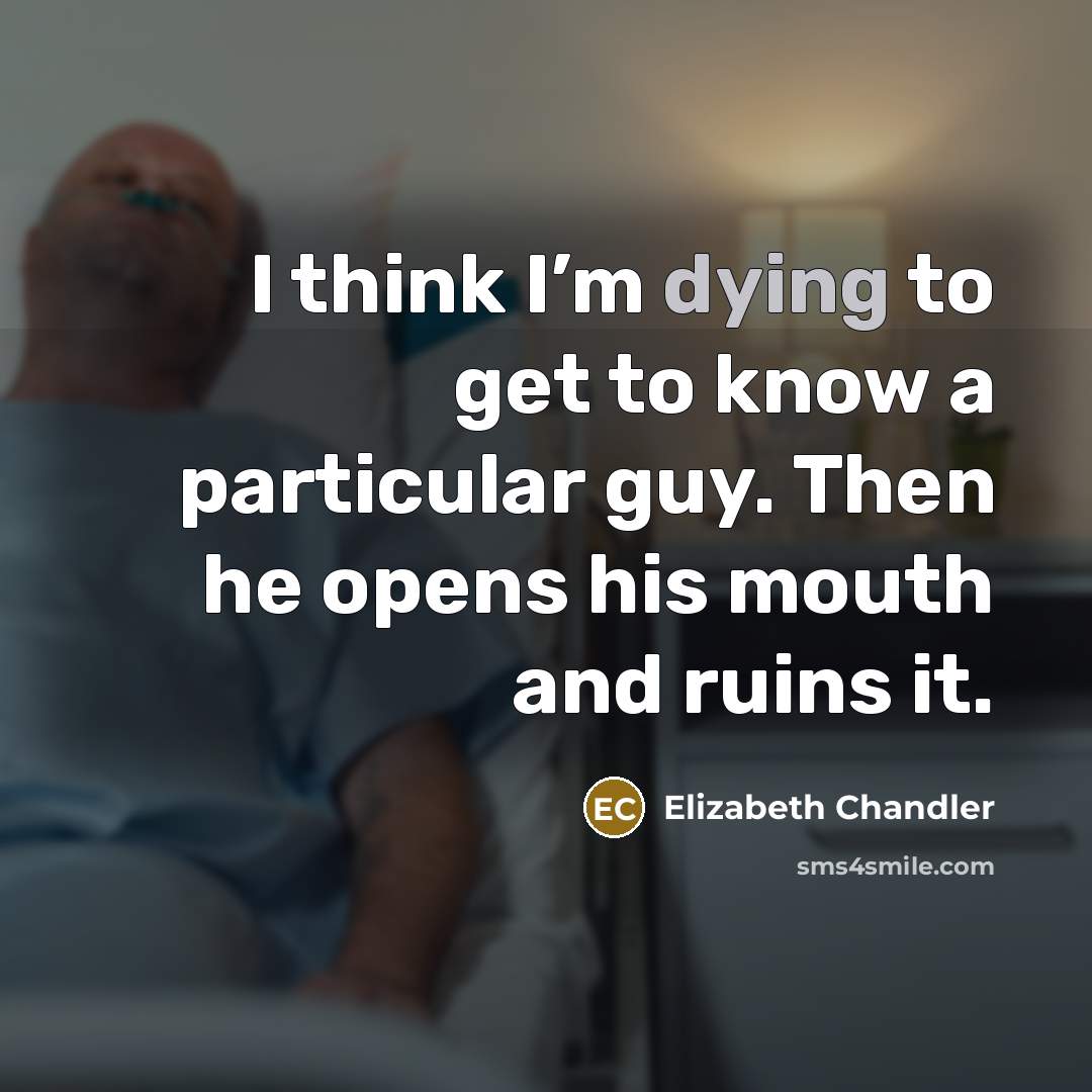 “I think I’m dying to get to know a particular…” quote by Elizabeth Chandler