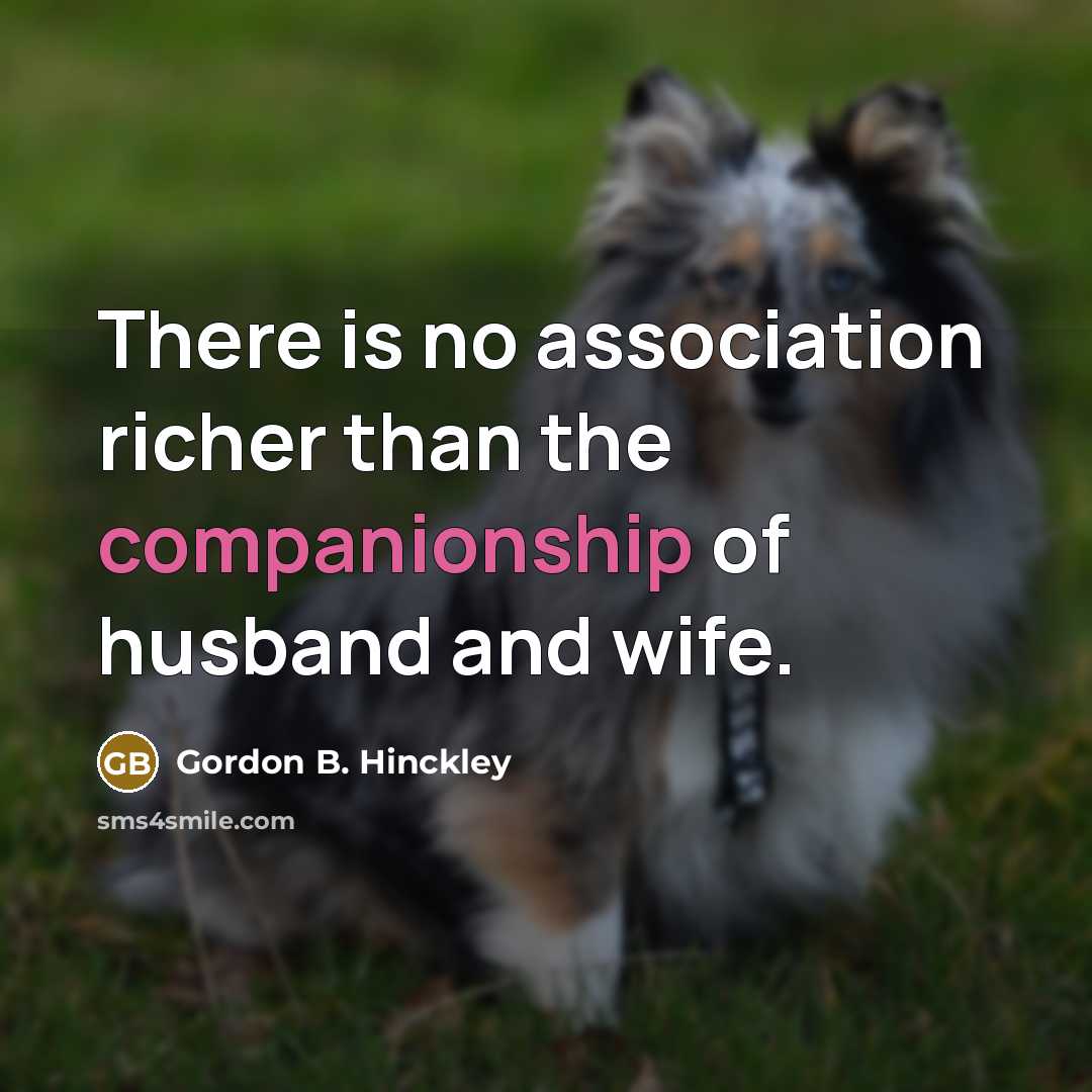 “There is no association richer than the companionship of husband…” quote by Gordon B. Hinckley