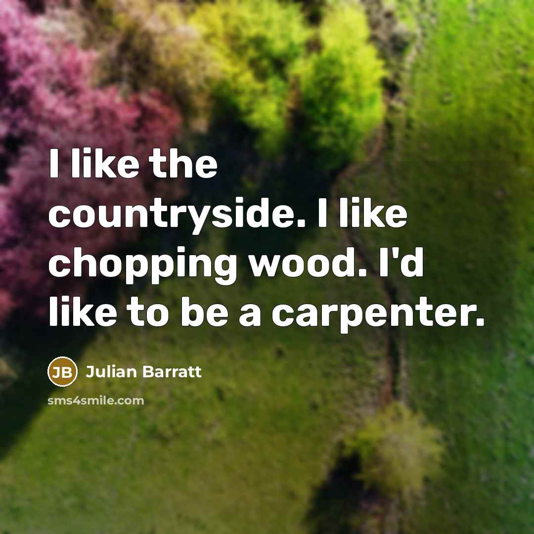 “I like the countryside. I like chopping wood. I'd like…” quote by Julian Barratt