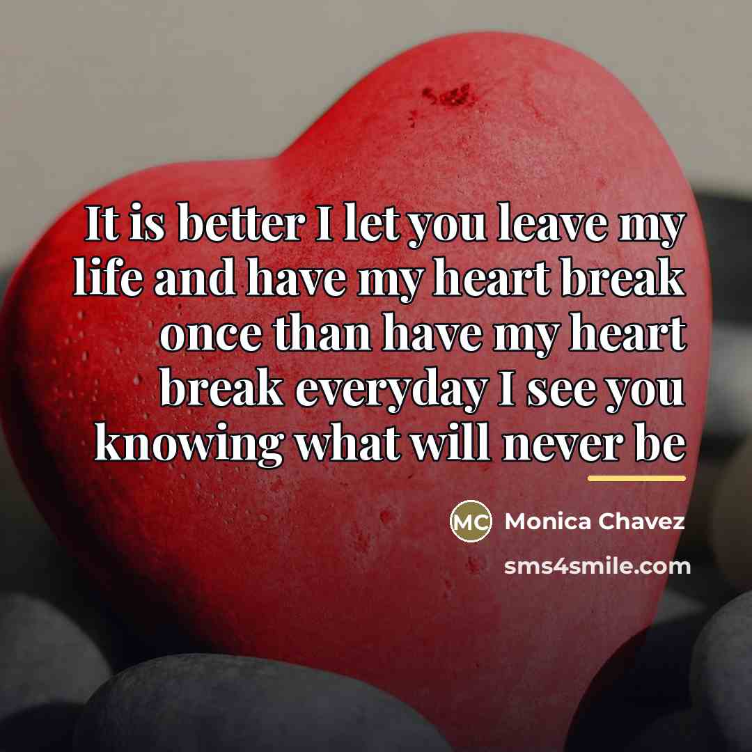 “It is better I let you leave my life and…” quote by Monica Chavez