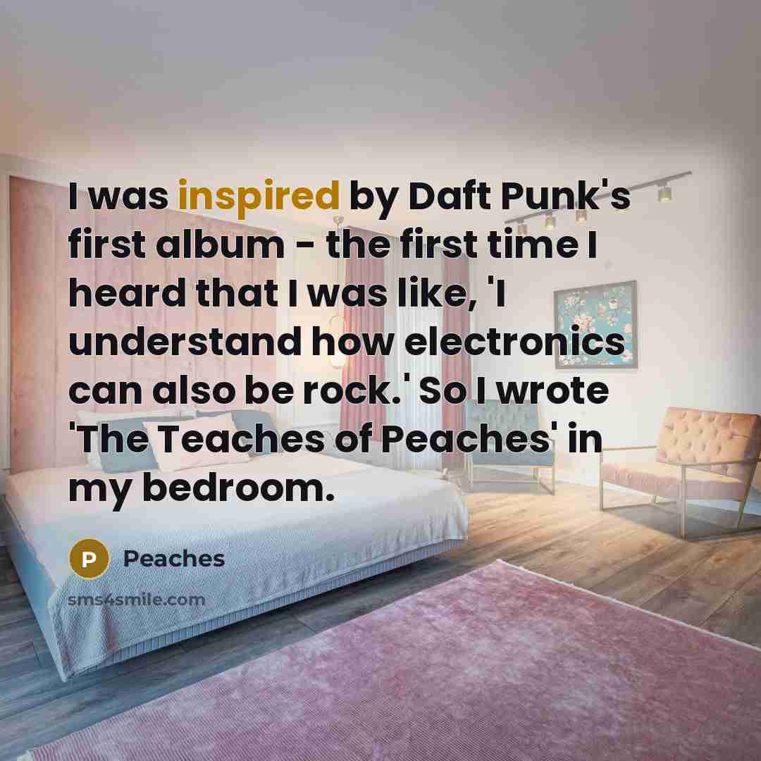 “I was inspired by Daft Punk's first album - the…” quote by Peaches