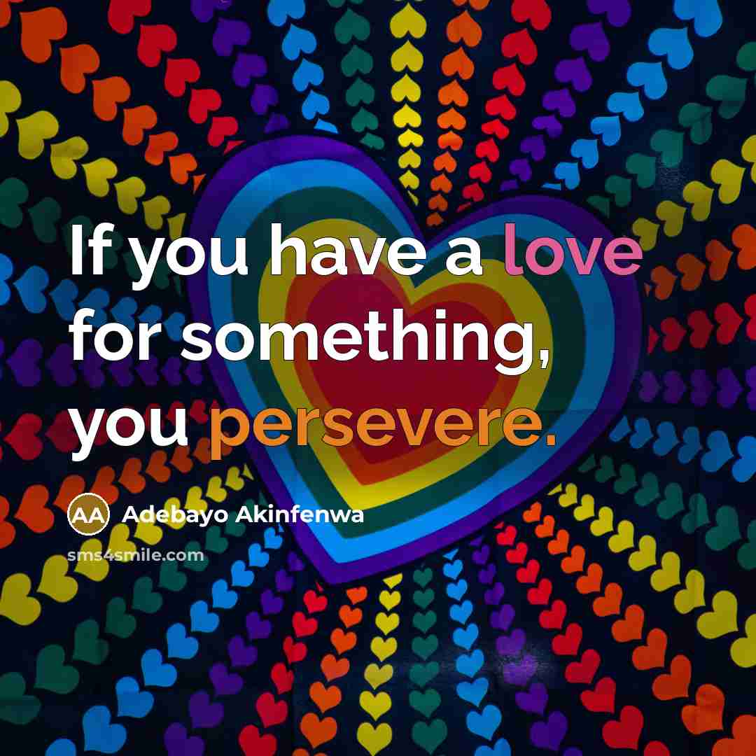 “If you have a love for something, you persevere.…” quote by Adebayo Akinfenwa