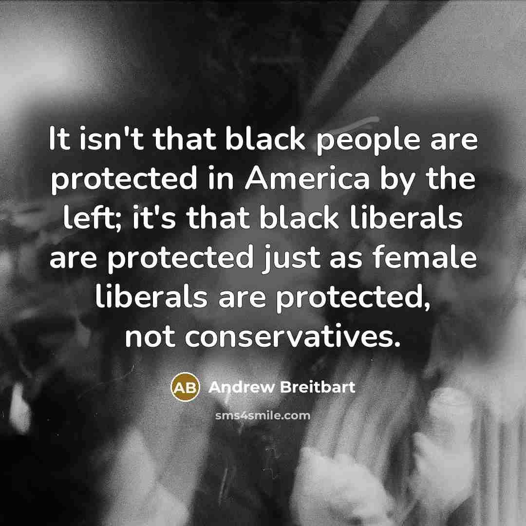 “It isn't that black people are protected in America by…” quote by Andrew Breitbart