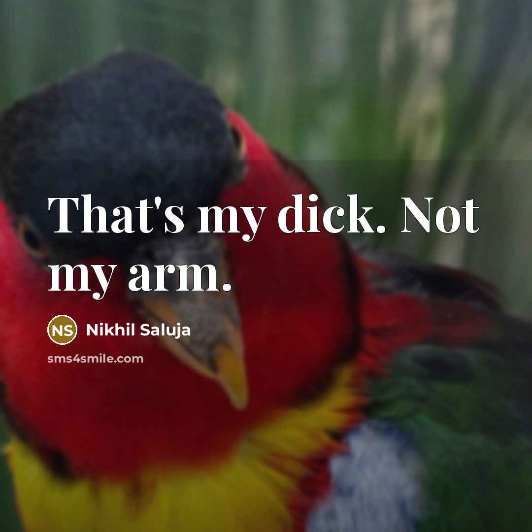 “That's my dick. Not my arm.” quote by Nikhil Saluja