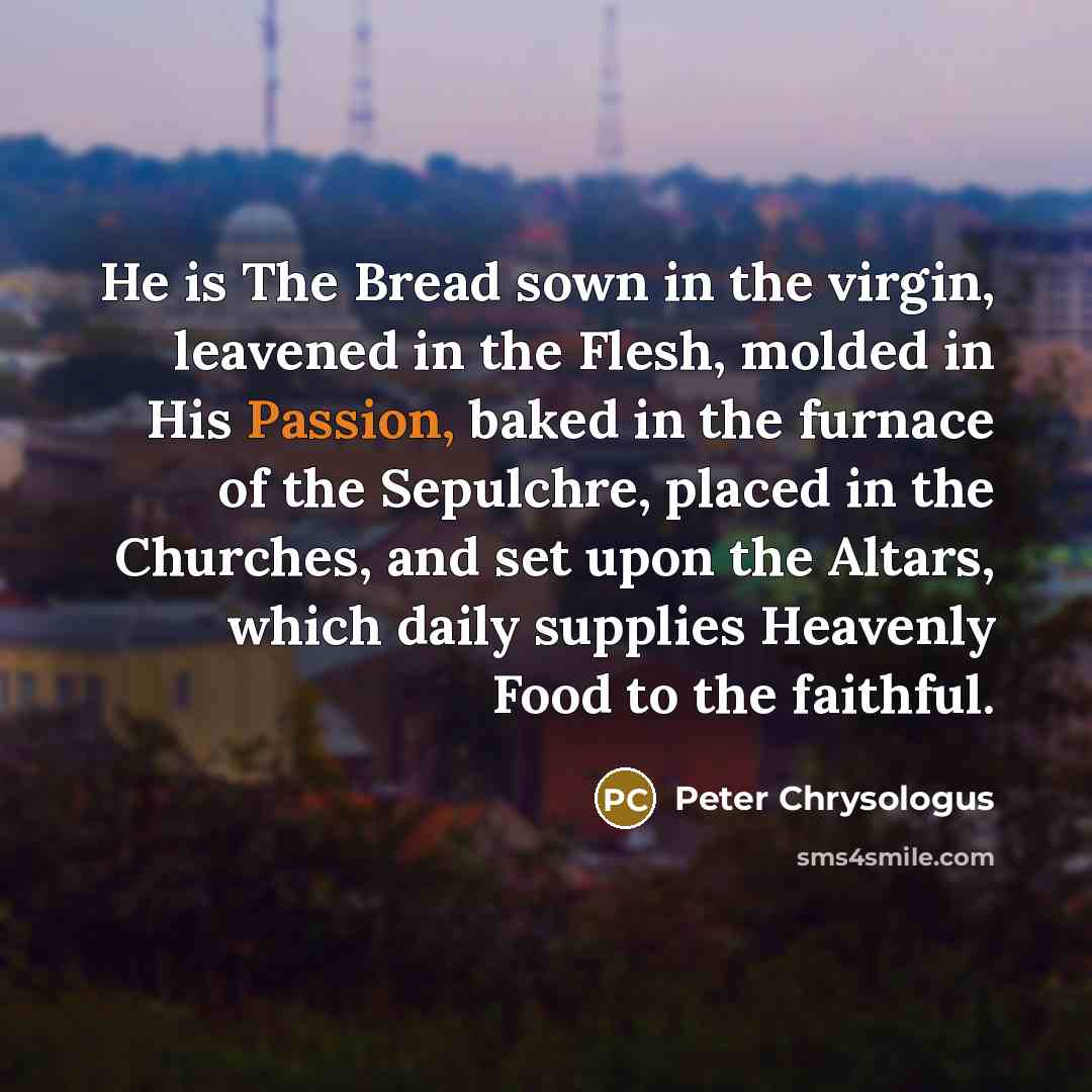 “He is The Bread sown in the virgin, leavened in…” quote by Peter Chrysologus