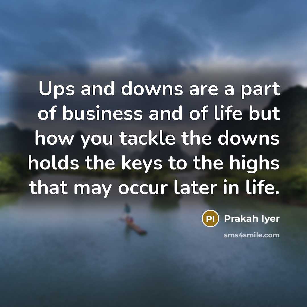“Ups and downs are a part of business and of…” quote by Prakah Iyer