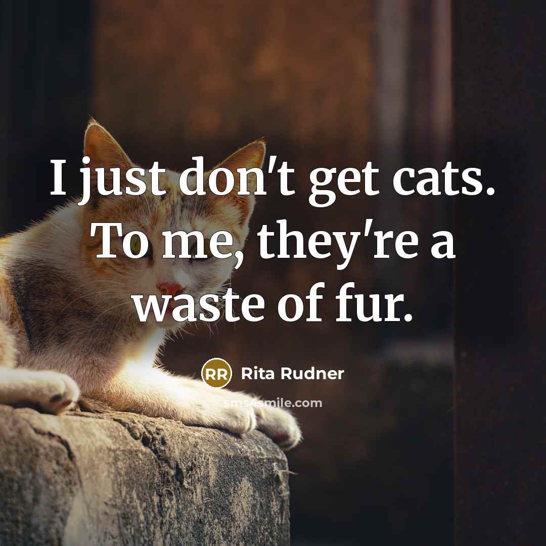 “I just don't get cats. To me, they're a waste…” quote by Rita Rudner