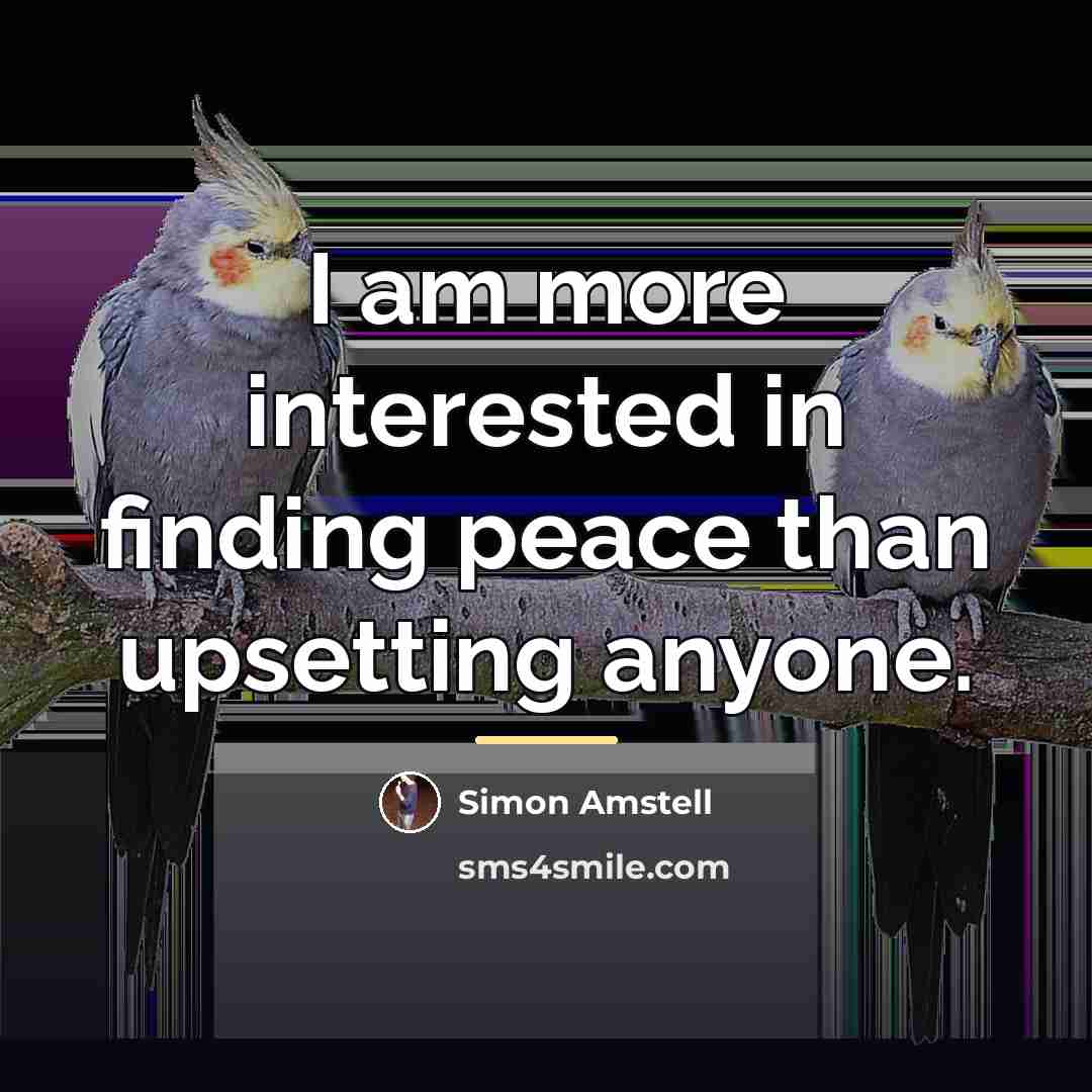 “I am more interested in finding peace than upsetting anyone.…” quote by Simon Amstell