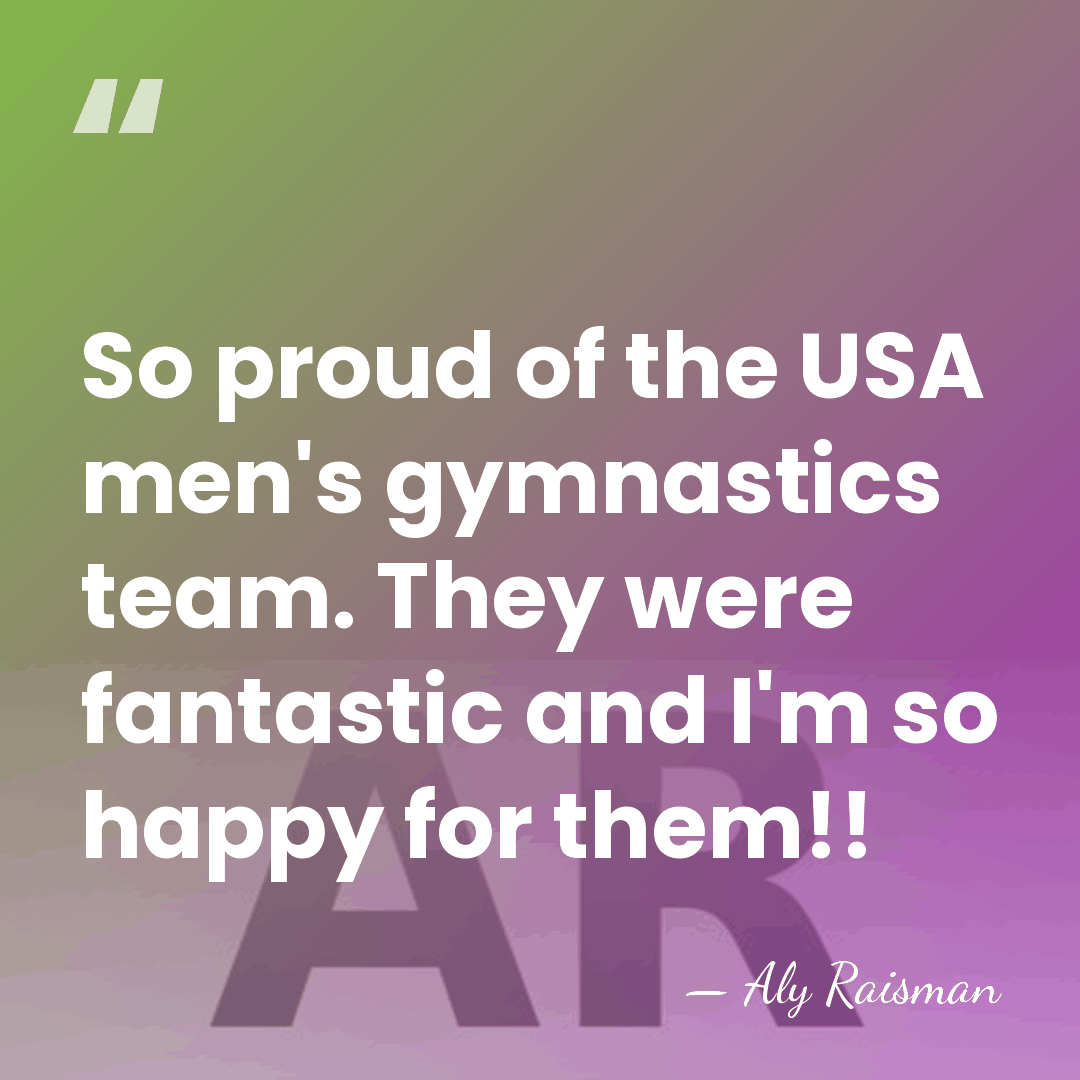 So proud of the USA men's gymnastics team. They were fantastic and&hellip; - Aly Raisman