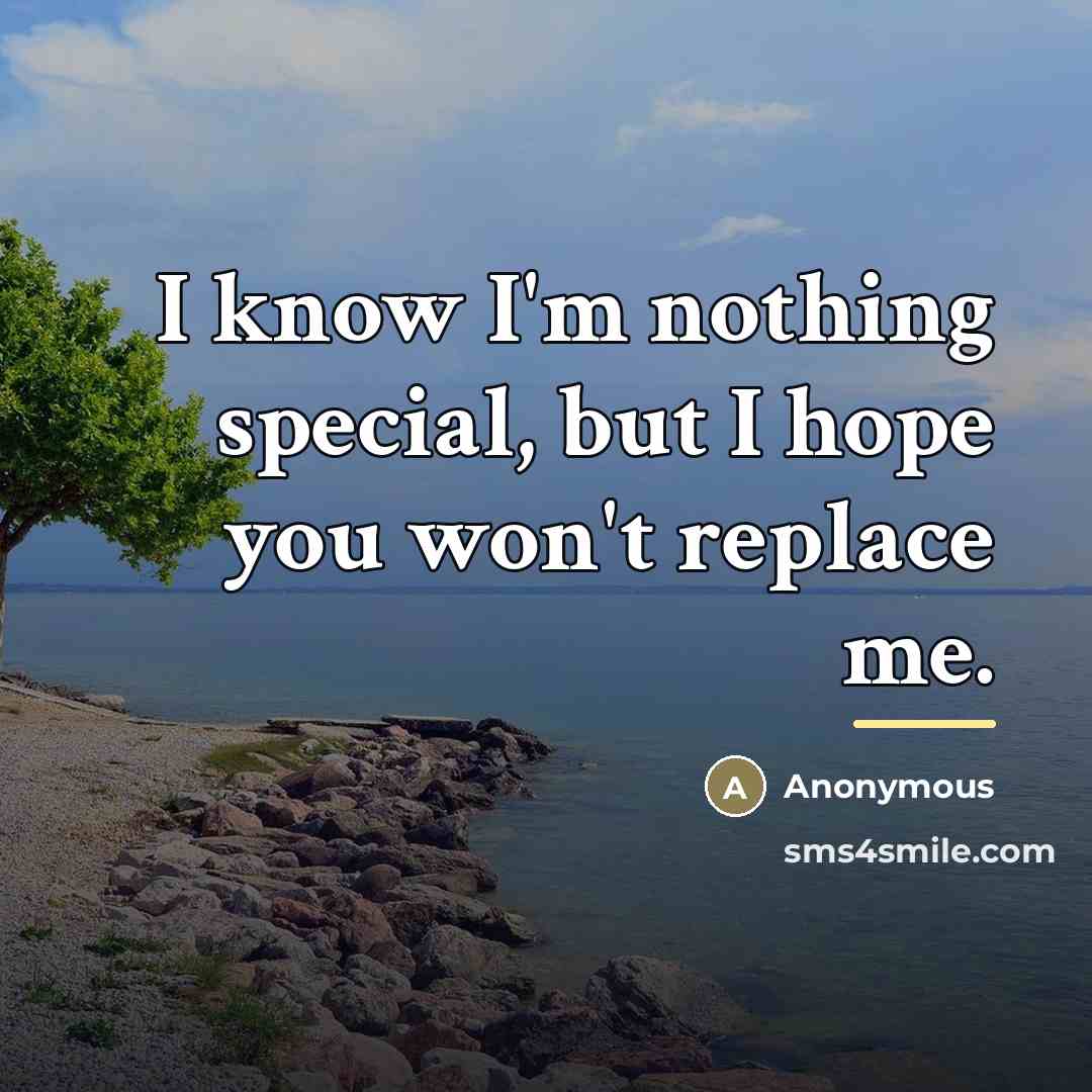 “I know I'm nothing special, but I hope you won't…” quote by Anonymous