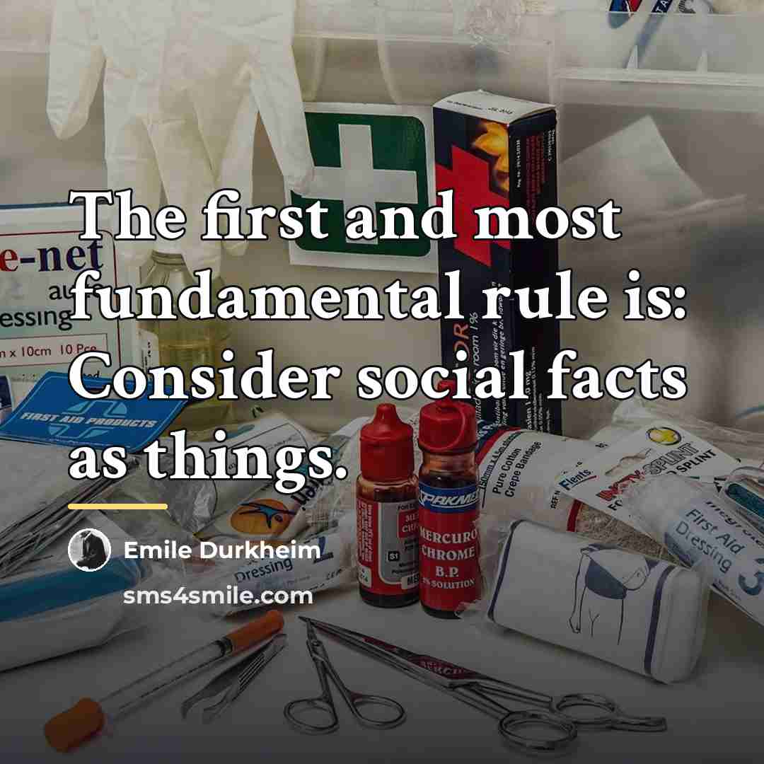 “The first and most fundamental rule is: Consider social facts…” quote by Emile Durkheim