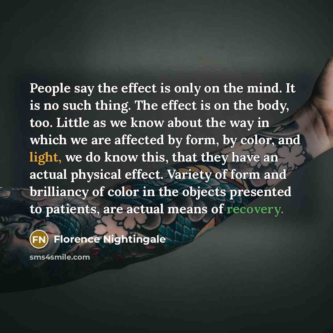 “People say the effect is only on the mind. It…” quote by Florence Nightingale