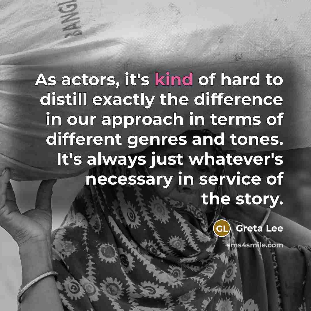 “As actors, it's kind of hard to distill exactly the…” quote by Greta Lee
