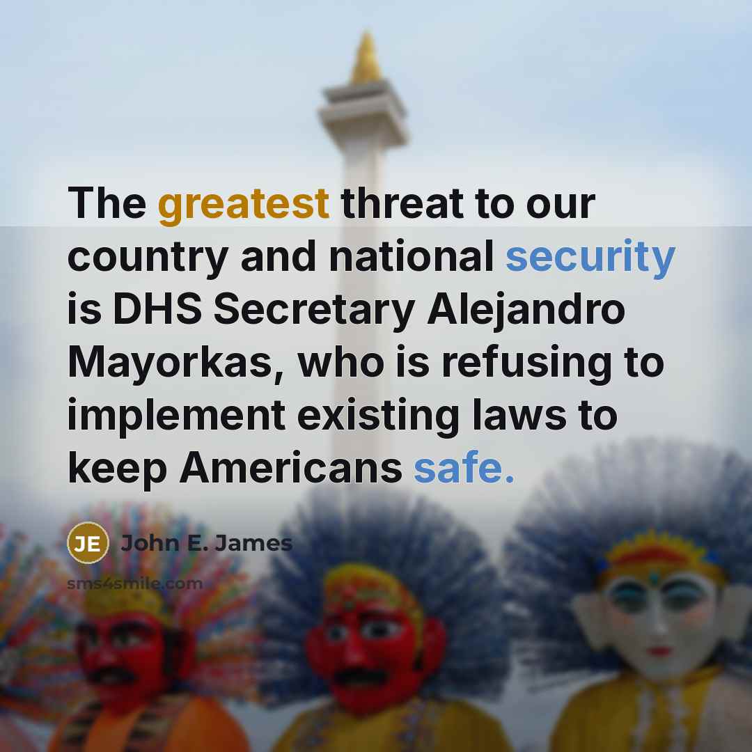 “The greatest threat to our country and national security is…” quote by John E. James