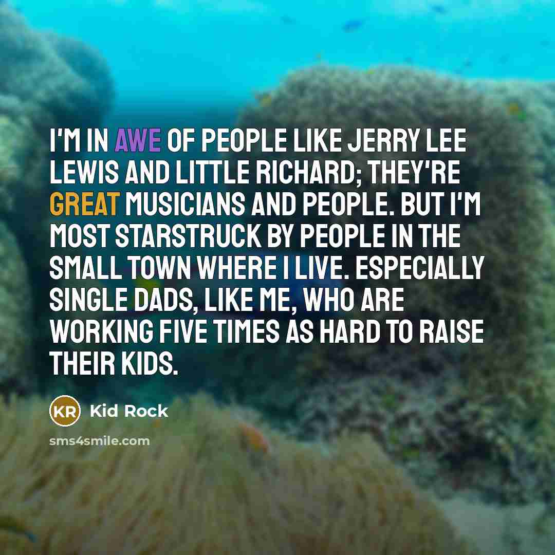 “I'm in awe of people like Jerry Lee Lewis and…” quote by Kid Rock