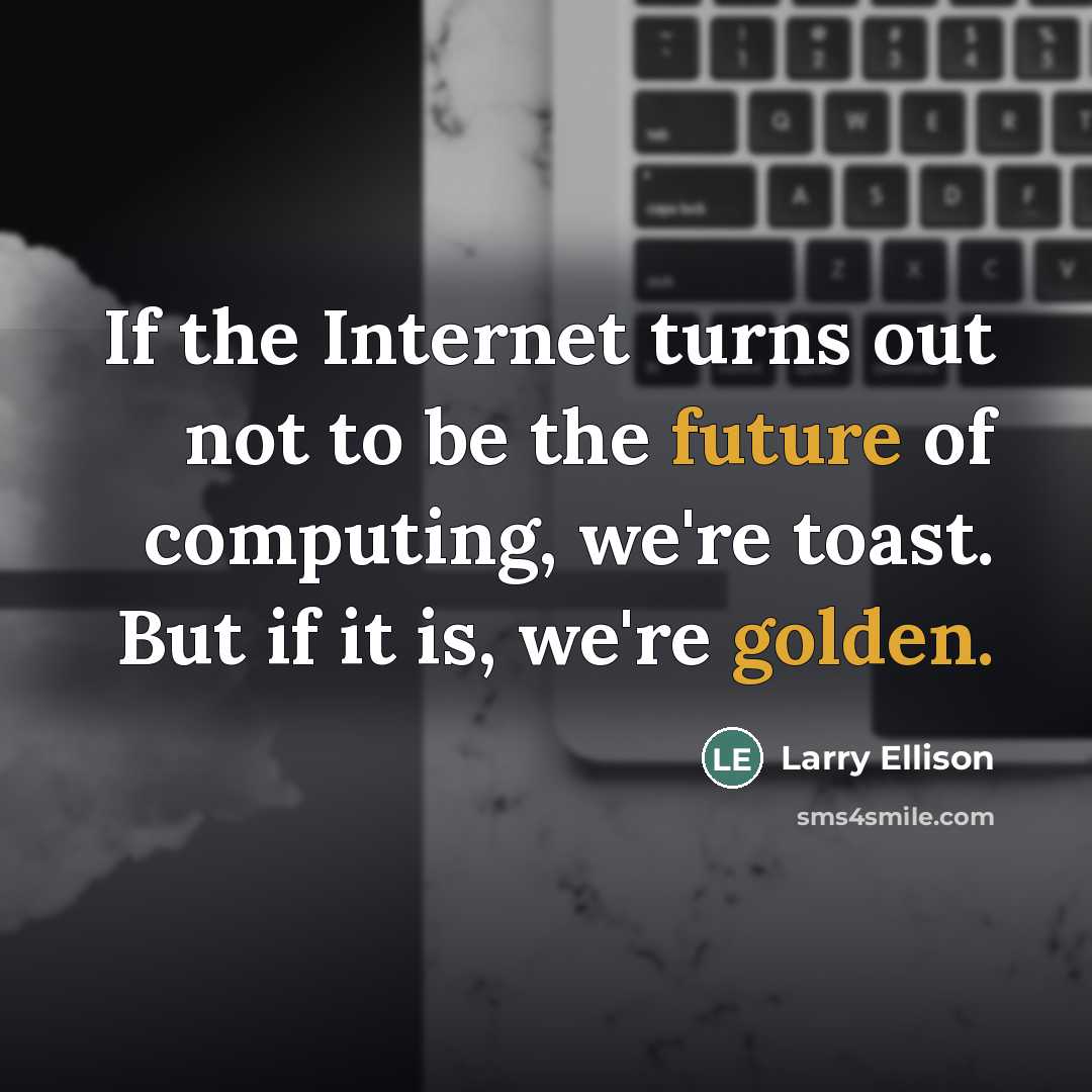 “If the Internet turns out not to be the future…” quote by Larry Ellison