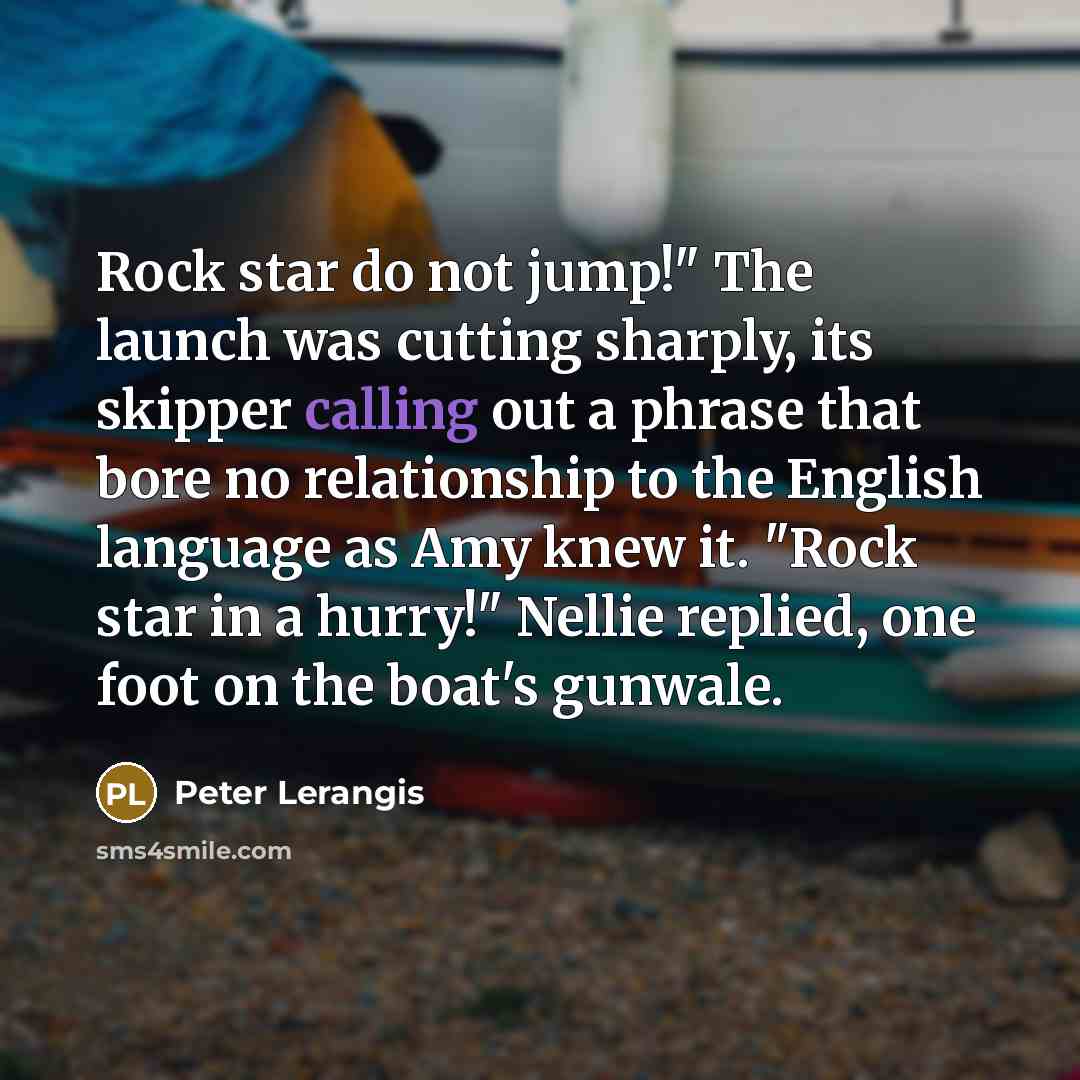 “Rock star do not jump!" The launch was cutting sharply,…” quote by Peter Lerangis
