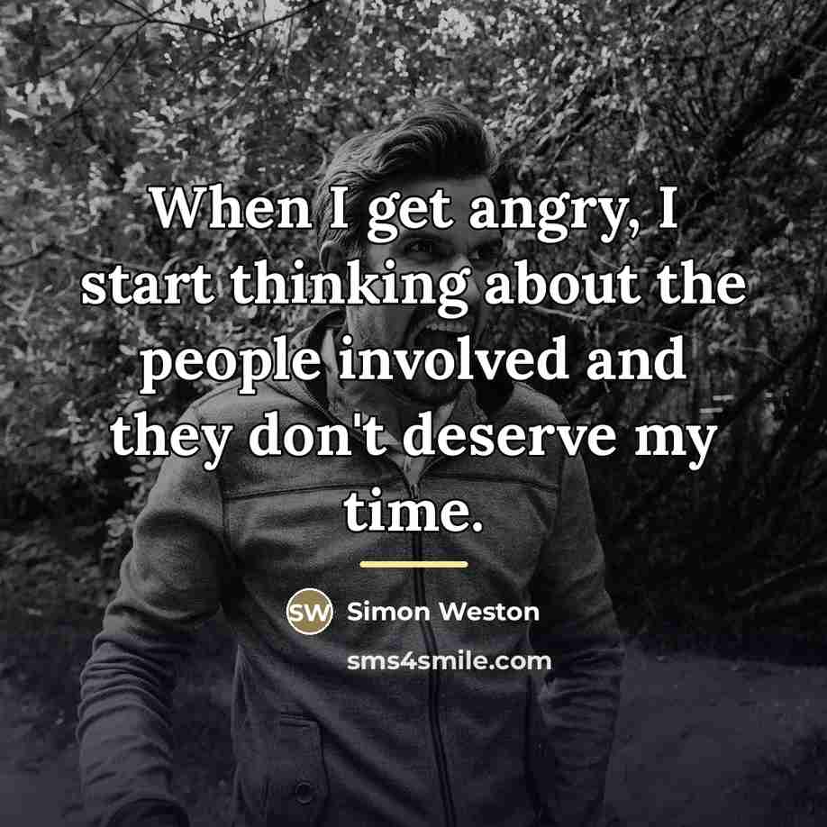 “When I get angry, I start thinking about the people…” quote by Simon Weston
