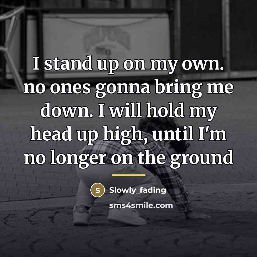 “I stand up on my own. no ones gonna bring…” quote by Slowly_fading