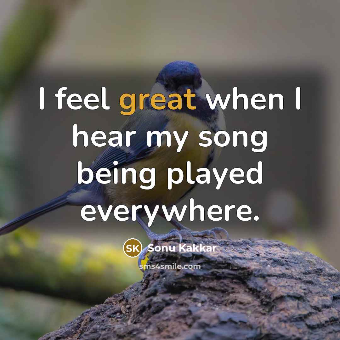 “I feel great when I hear my song being played…” quote by Sonu Kakkar