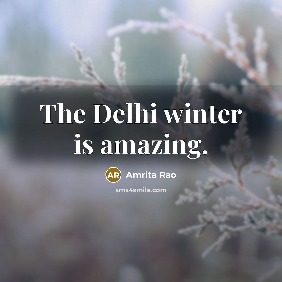 “The Delhi winter is amazing.…” quote by Amrita Rao