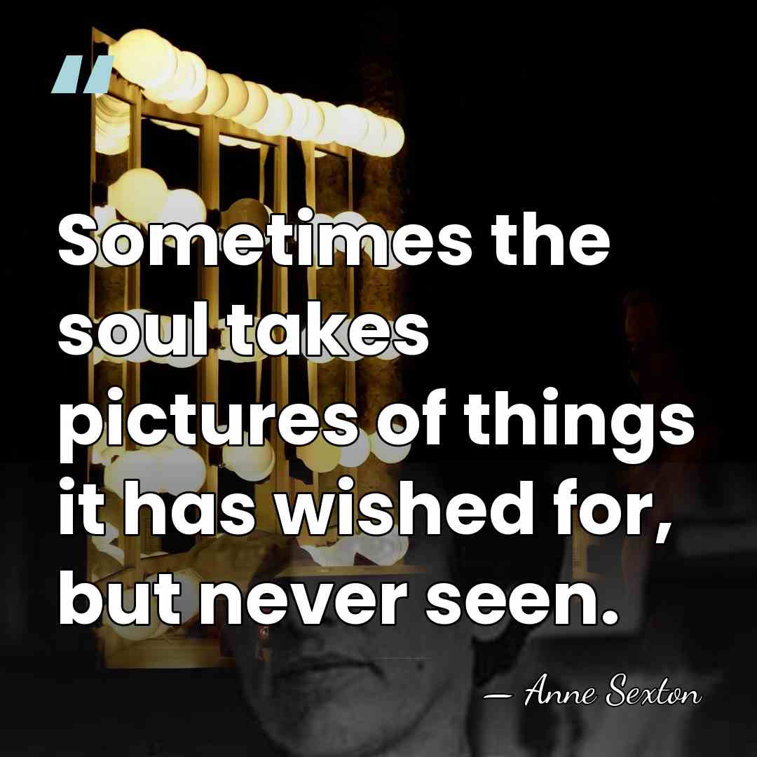 Sometimes the soul takes pictures of things it has wished for, but&hellip; - Anne Sexton