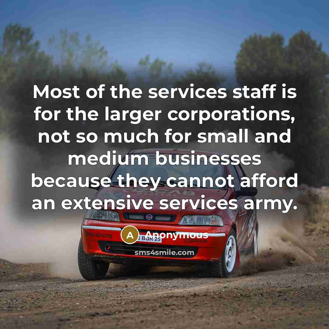 “Most of the services staff is for the larger corporations,…” quote by Anonymous