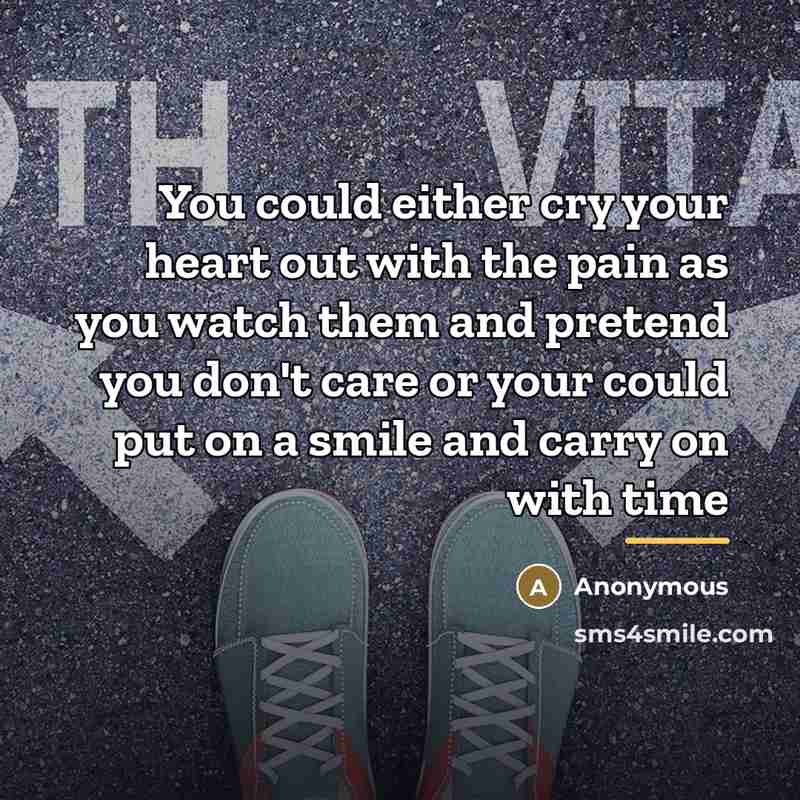 “You could either cry your heart out with the pain…” quote by Anonymous