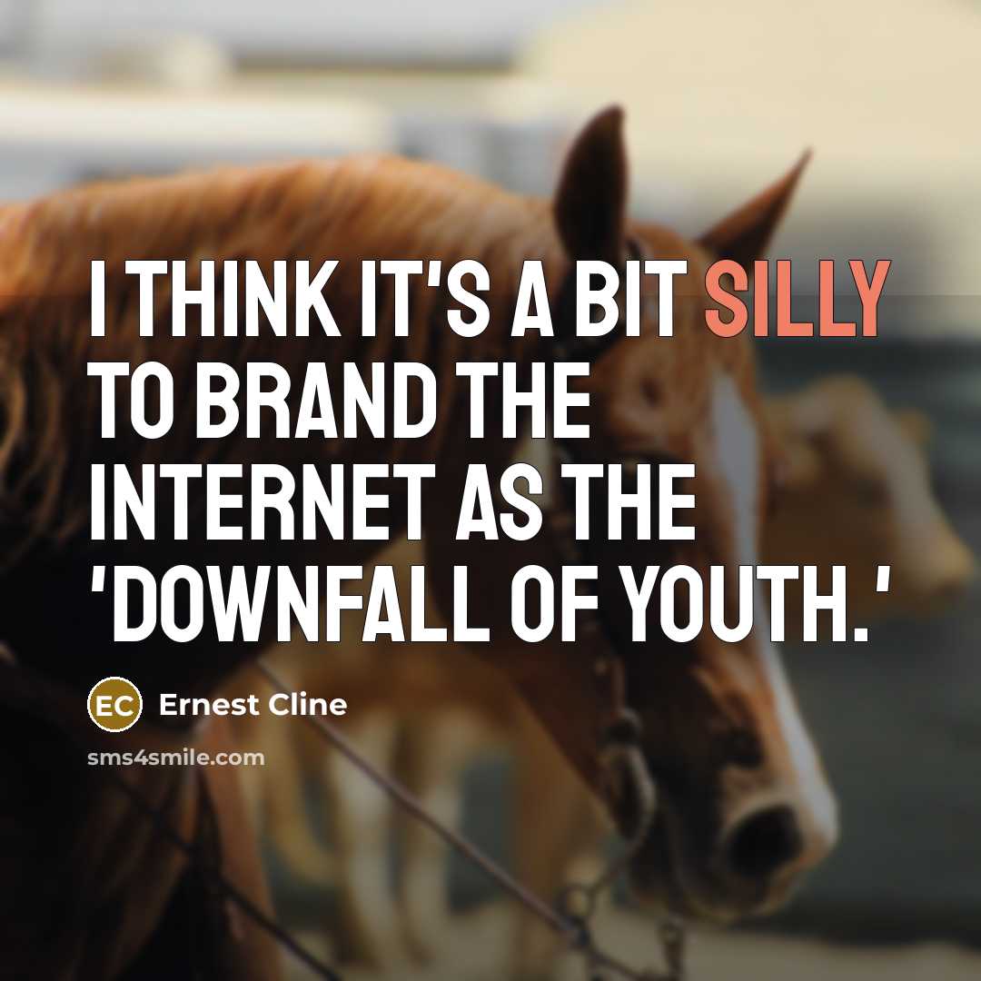 “I think it's a bit silly to brand the Internet…” quote by Ernest Cline
