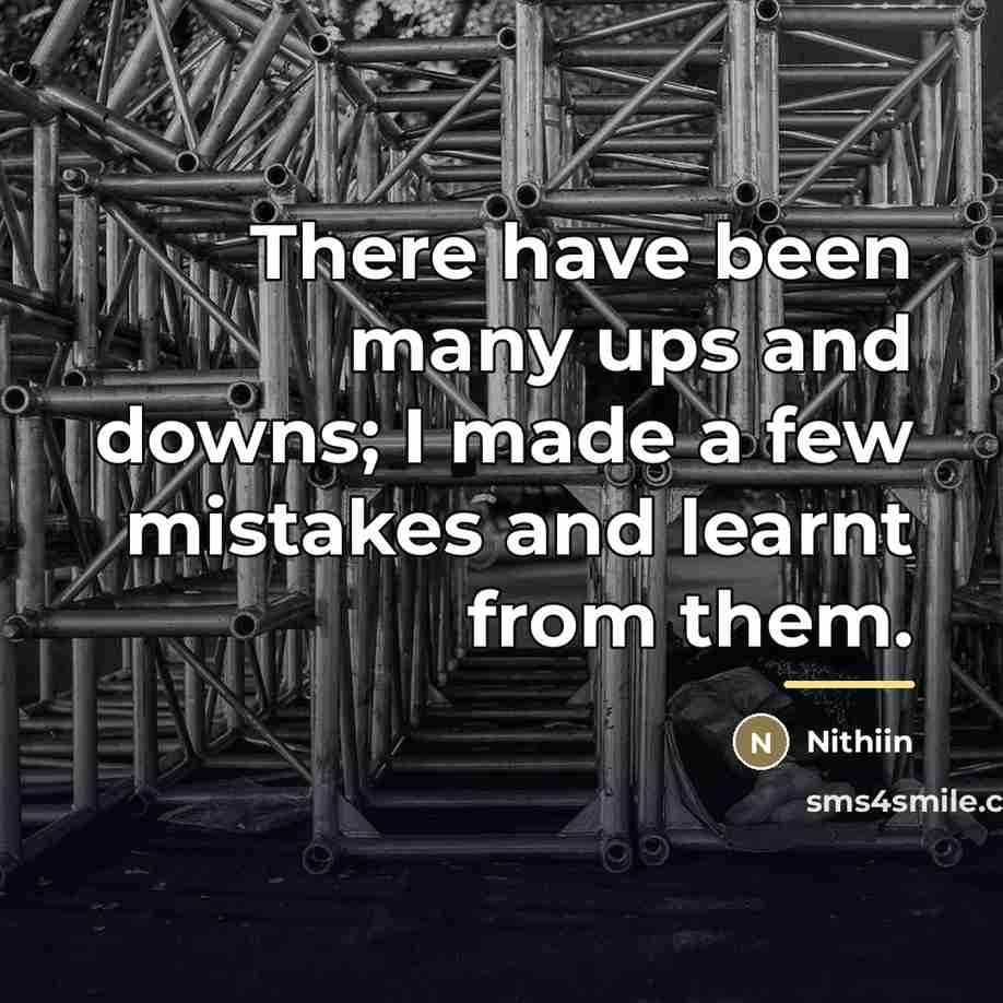 “There have been many ups and downs; I made a…” quote by Nithiin