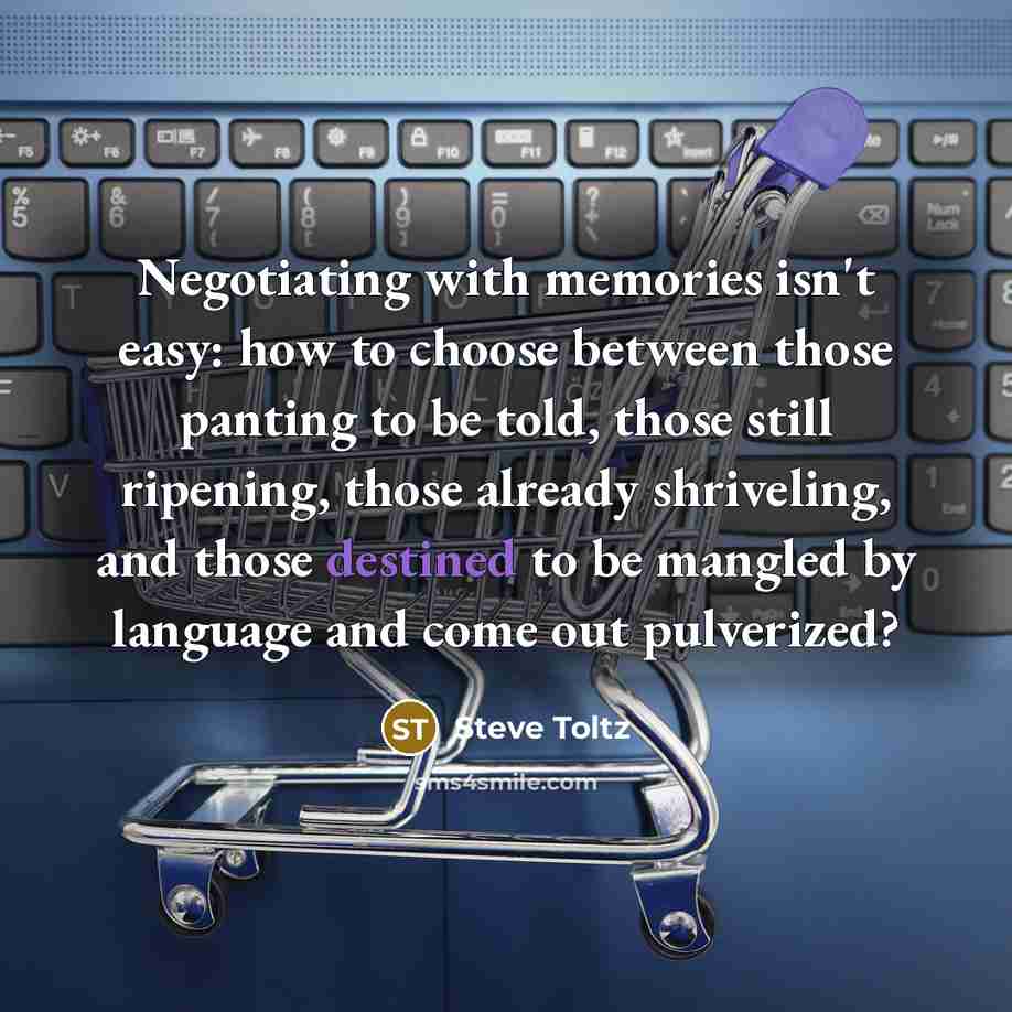 “Negotiating with memories isn't easy: how to choose between those…” quote by Steve Toltz