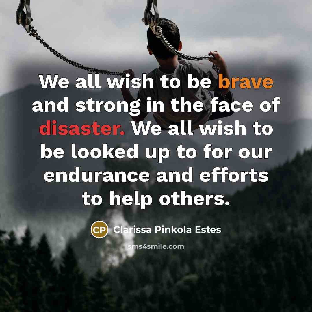 “We all wish to be brave and strong in the…” quote by Clarissa Pinkola Estes