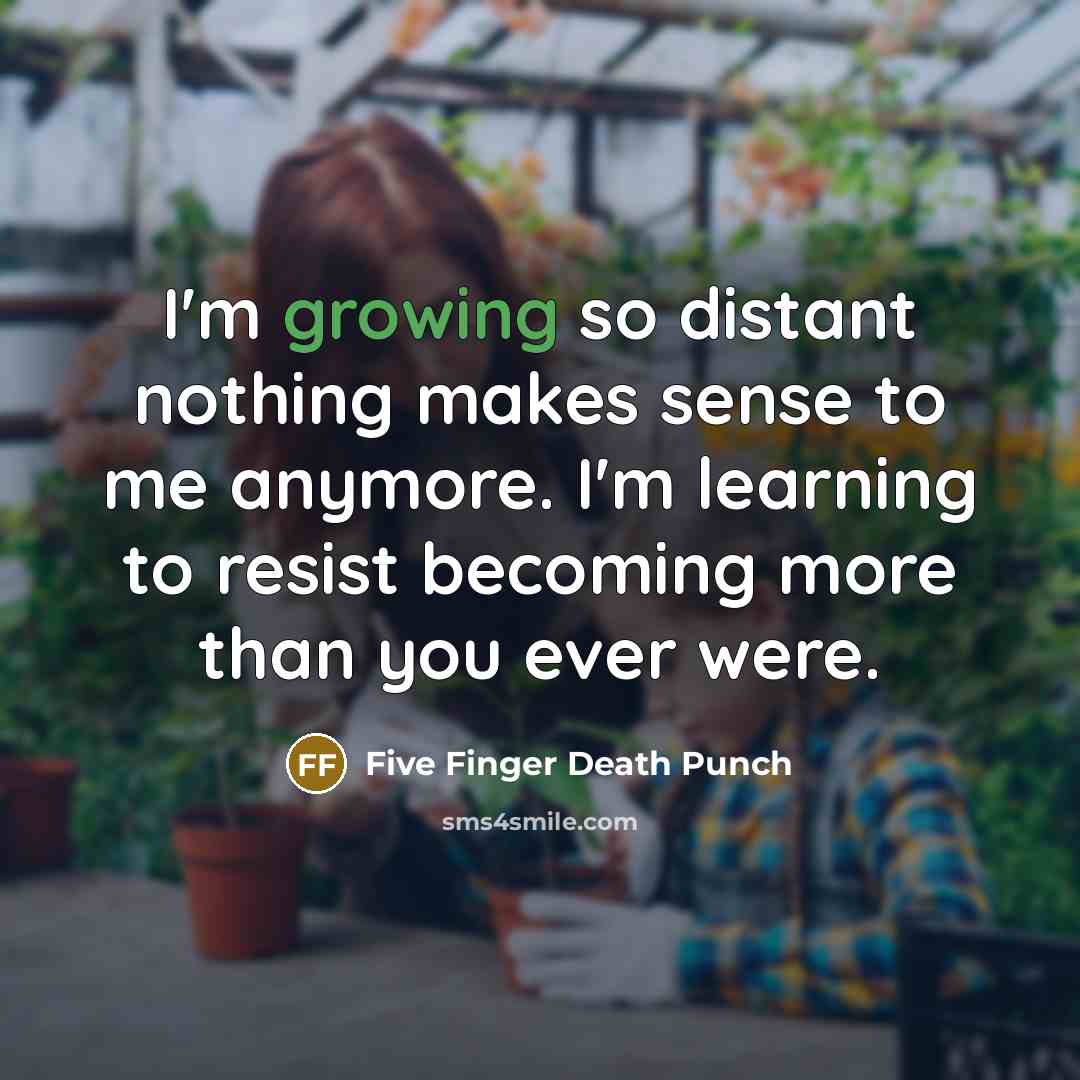 “I'm growing so distant nothing makes sense to me anymore.…” quote by Five Finger Death Punch