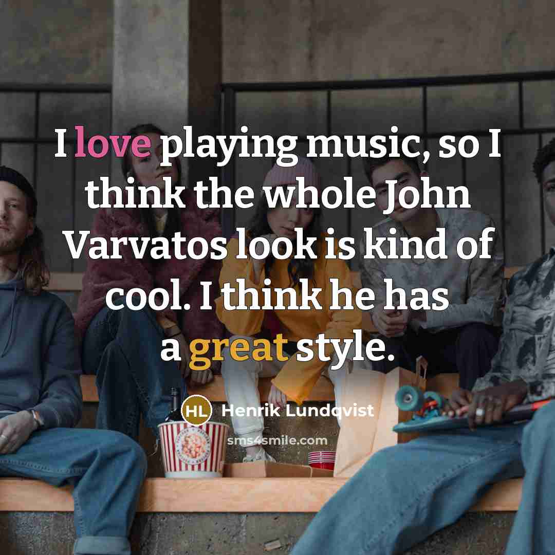 “I love playing music, so I think the whole John…” quote by Henrik Lundqvist