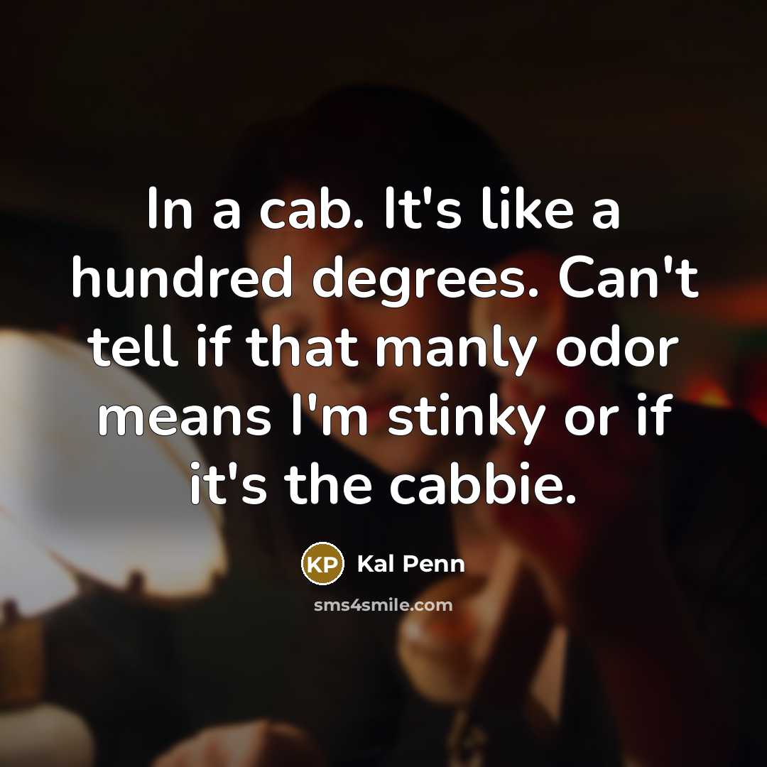“In a cab. It's like a hundred degrees. Can't tell…” quote by Kal Penn