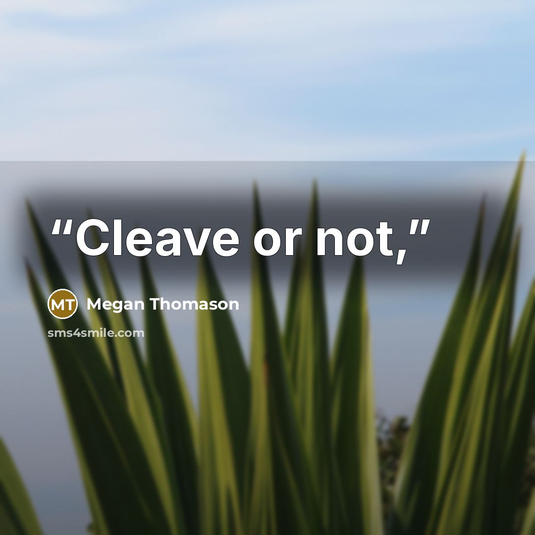 “Cleave or not,” quote by Megan Thomason