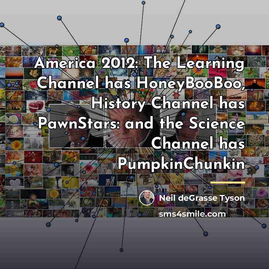 “America 2012: The Learning Channel has HoneyBooBoo, History Channel has…” quote by Neil deGrasse Tyson