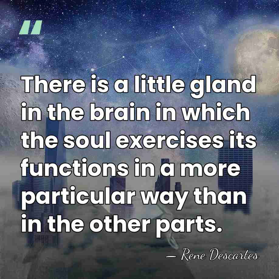 There is a little gland in the brain in which the soul&hellip; - Rene Descartes
